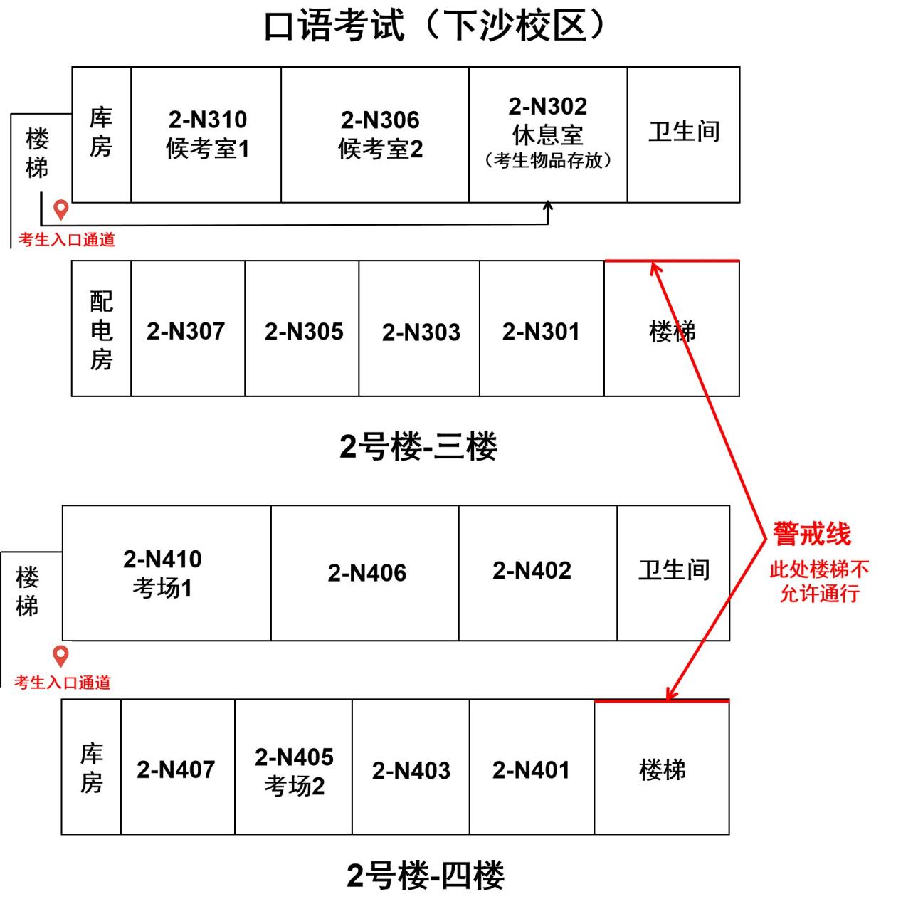 下沙校区考场示意图
